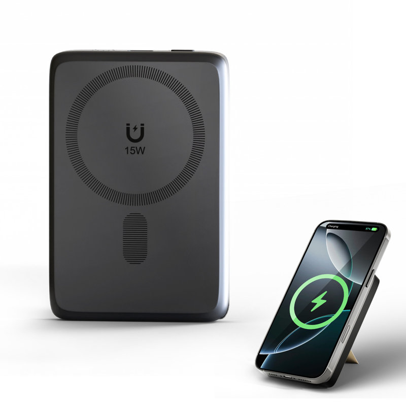 Batterie externe, chargeur portatif, batterie magnétique 10 000 mAh avec câble USB-C, charge rapide 22,5 W, entrée Lightning, pour iPhone 18 Pro Max, 17, 16, 15, 14, 13 et 12, noir