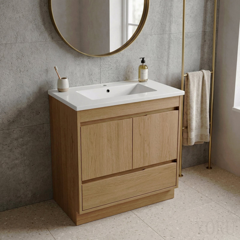 30 po * 18,5 po. Plateau de meuble-lavabo en céramique avec trou unique, vasque rectangulaire encastrée, blanc brillant (sans armoire)