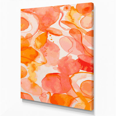 Abstrait aquarelle 17, art sur toile orange