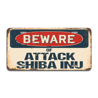 Beware of Attack - Cadre en aluminium Shiba Inu