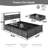 Bed Frame with Storage Headboard, 12 Drawers & RGB LED Lights, Metal Platform with Noise-Free Non-Slip Slats, Strong Support No Box Spring Needed, Built-in Charging Station-179013899-179013896