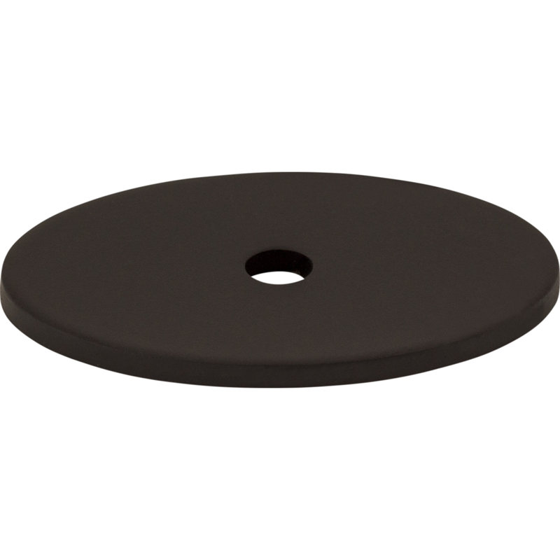 Oval  Backplate, Flat Black, 1.5" H x 1" W x 0.625" D