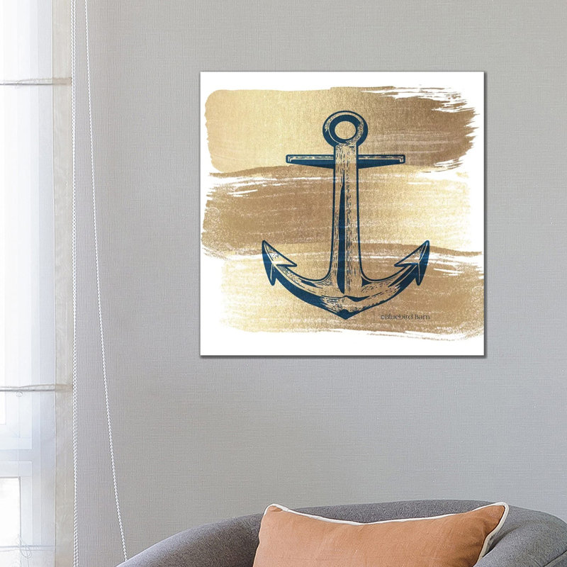 Brushed Anchor by Bluebird Barn - Wrapped Canvas Painting, 66.04 cm H x 66.04 cm W x 1.91 cm D