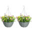 Set of 2 artificial hanging cosmos flowers