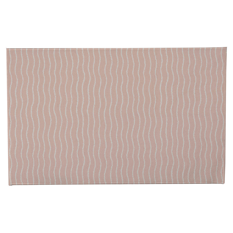 Tapis de toilette rectangulaire antidérapant et absorbant Wave Grunge, 24" W x 17" L, Pink