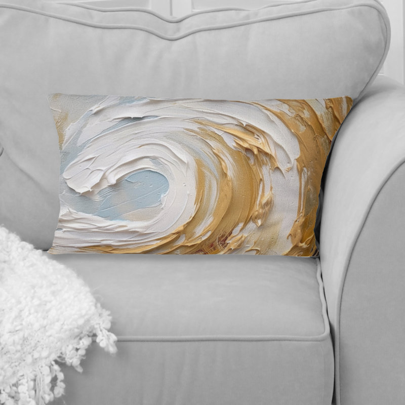 Coussin décoratif or et blanc Spiral Nebula II - Abstract Spirals