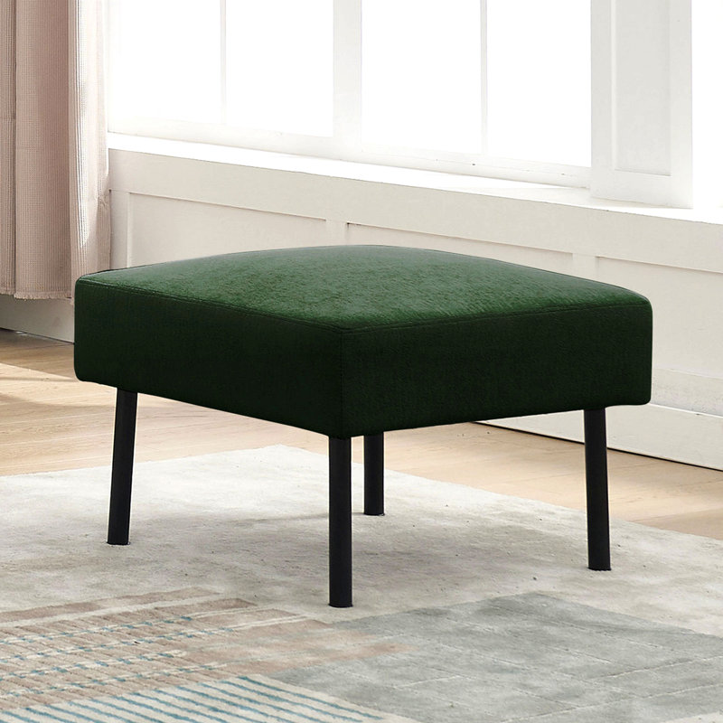 Repose-pieds carré en tissu avec quatre pieds, Vert