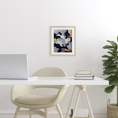 Cool Tones Composition Framed Print Under Glass, design by Design Fabrikken
