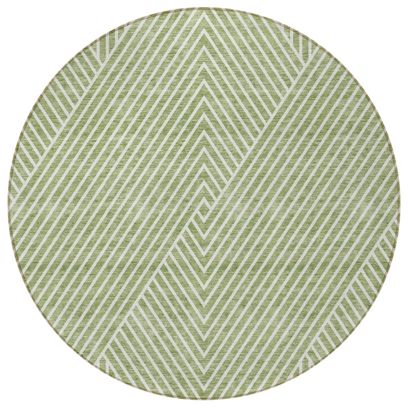 Tapis intérieur lavable rond 8 pi Sage And Ivory