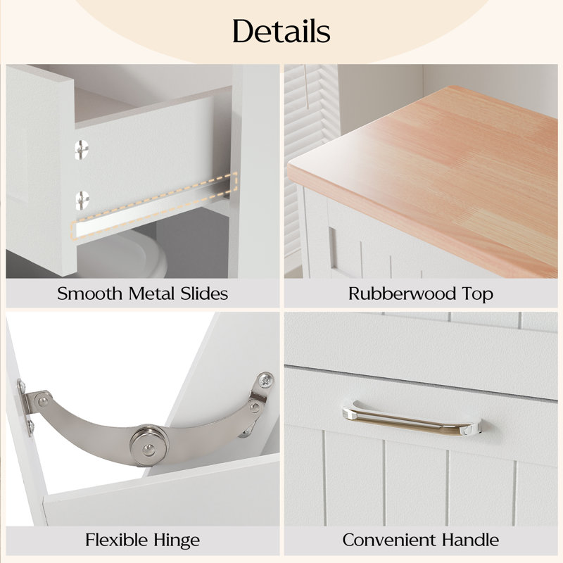 Poubelle à double inclinaison Havant 20 gallons en bois autoportante Havant, Blanc