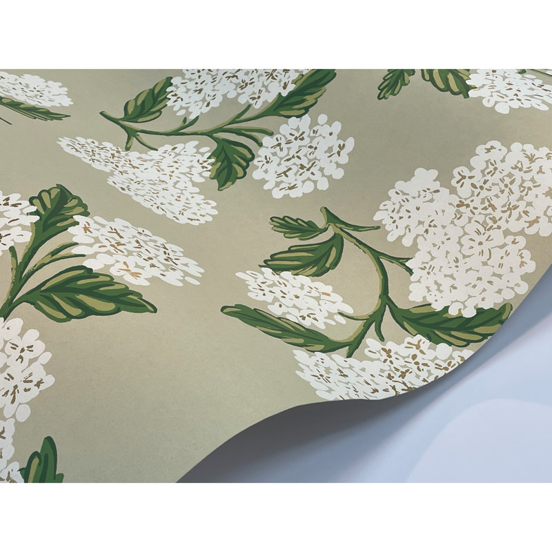 Papier peint 27 'x 27 "Hydrangea, Beige