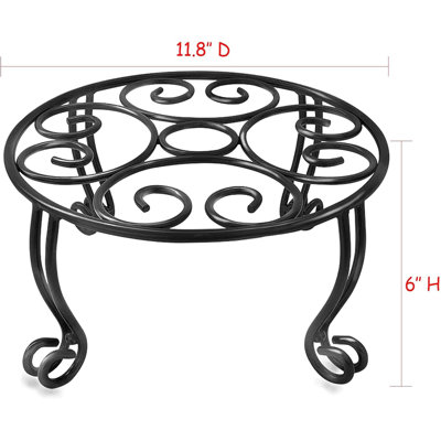 Metal Outdoor Plant Stand 11.8IN Diameter Heavy Duty Plant Pot Stands for Indoor