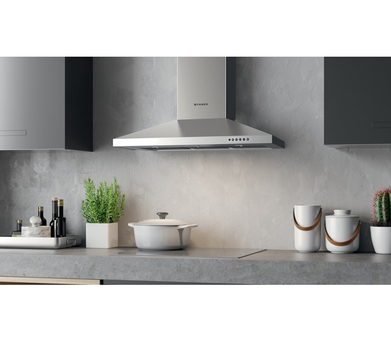 Dama 30" 600 CFM Convertible Wall Mount Range Hood in Silver with Nightlight Remote Control Included