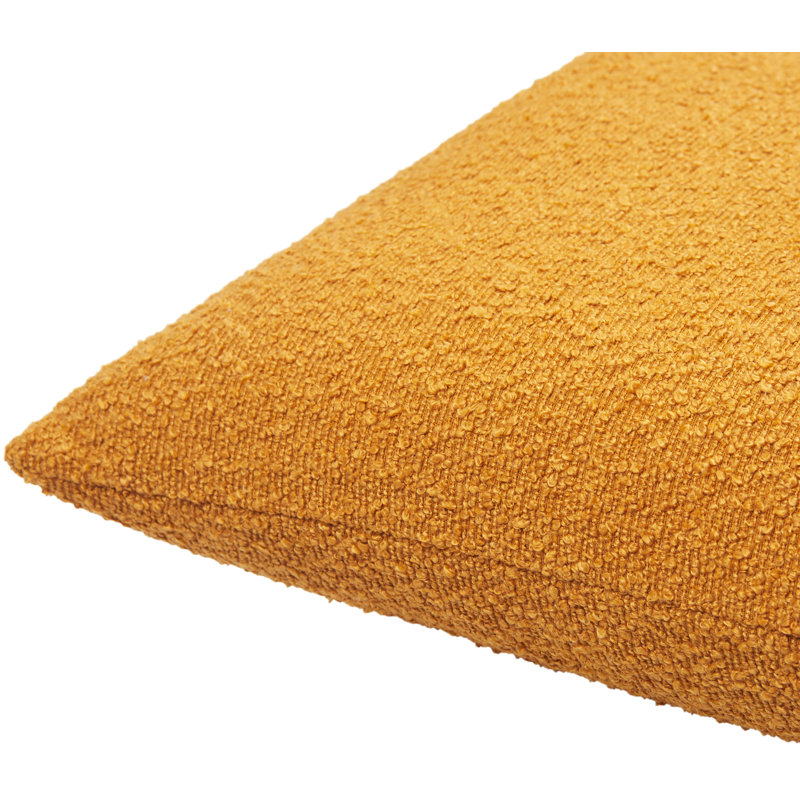 Yellow 18" x 18" Polyester Boucle Throw Pillow