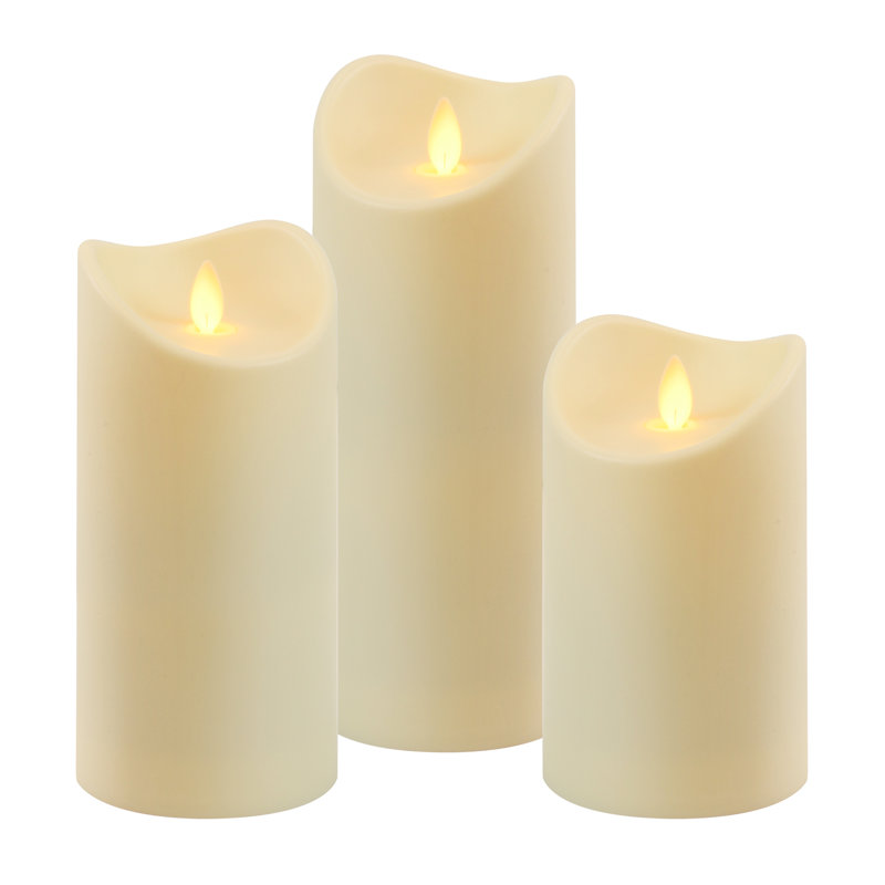 Battery Operated LED Candles with Flickering Flame - 3 Piece, 4"/5"/6"