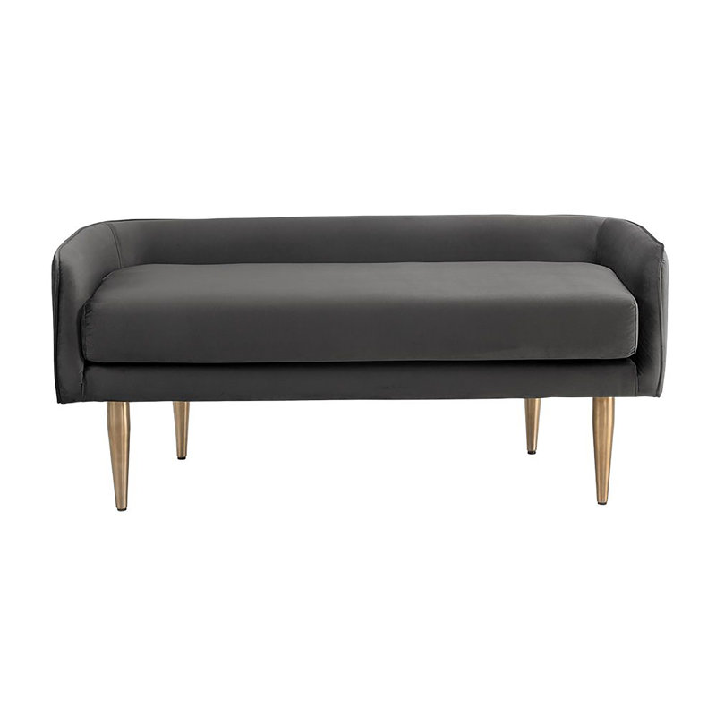 Daughtry Polyester Upholstered Bench - Grey, Gray