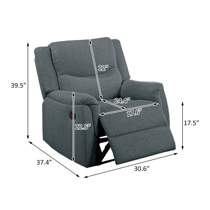 Single Recliner, Dark Gray