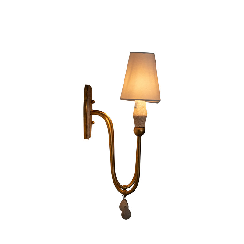 Clay Vintage Gold Double Wall Sconce - 10.75 In. D X 19.5 In. H, 19.5" H x 14" W x 10.75" D, 2 Lights