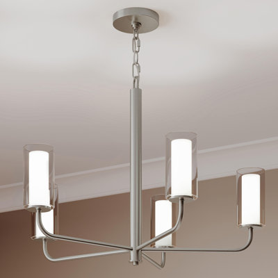 Mack Five-Light Chandelier with Layered Glass Shades
