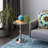 Aluminum Metal Side End Silver Accent Table