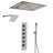  LED Bluetooth Music Thermostatic Rain Shower System with Dual Shower Heads and Handheld Sprayer-95462210