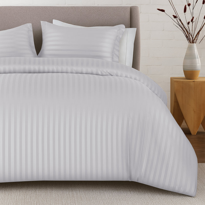 Aspire Homeware 3 Piece Hotel Quality Dyed Duvet Complete Set with Pillowcases for Premium Comfort, White