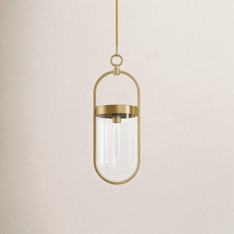 Blaine 1 - Light Pendant, Burnished Brass, 22.75" H x 7.5" W x 8" D
