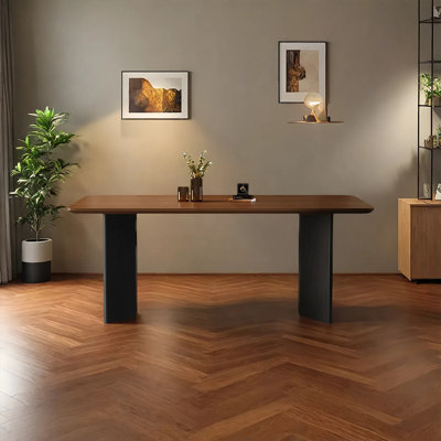 Table de salle à manger en bois massif de style rétro