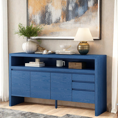 3-door Sideboard With 3 Drawers, A Semi-open Shelf And A Cable Hole by Ebern Designs