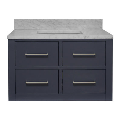 Virley 36'' Single Bathroom Vanity with Carrara Marble Top