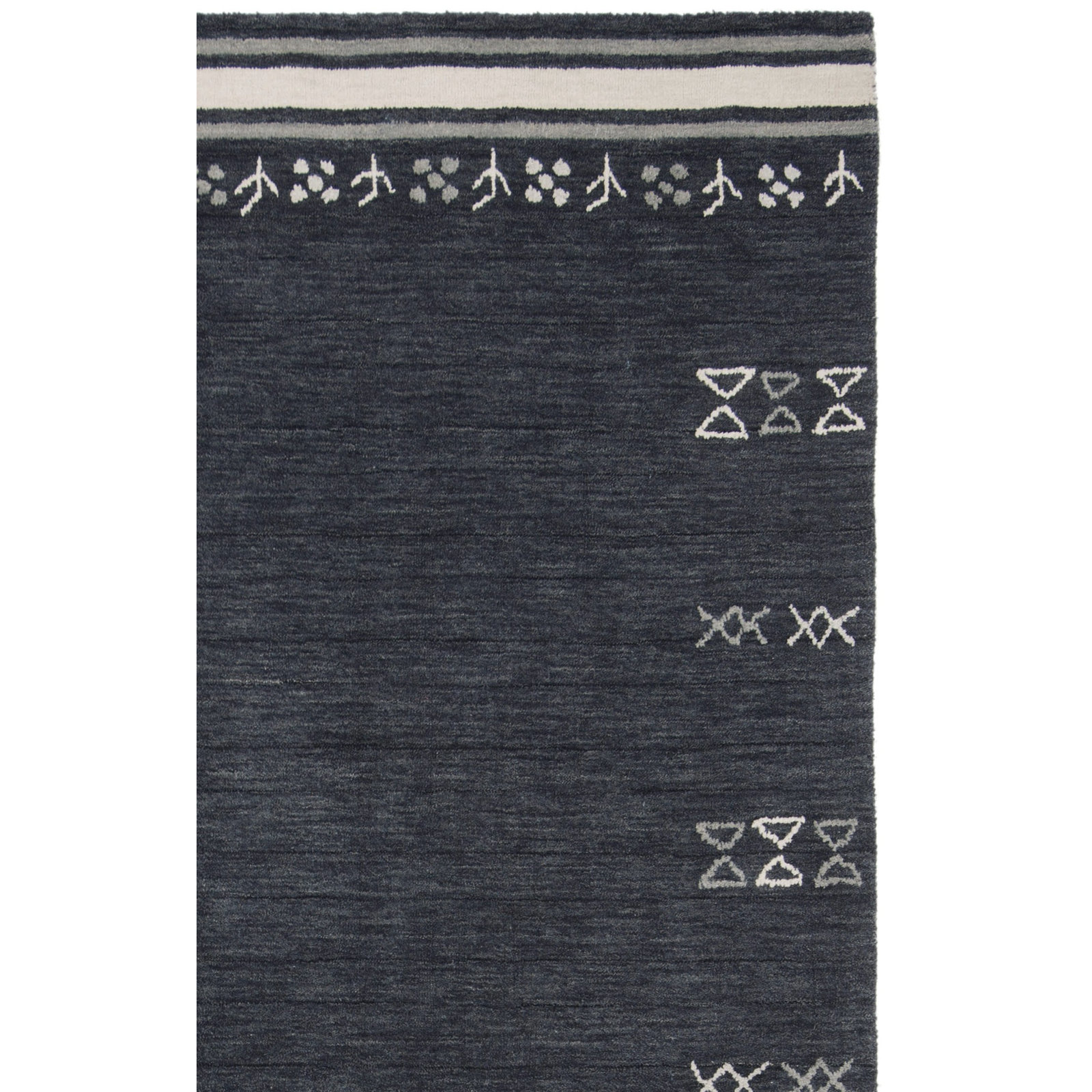 Santiago Handmade Wool Charcoal Rug, Square 6'