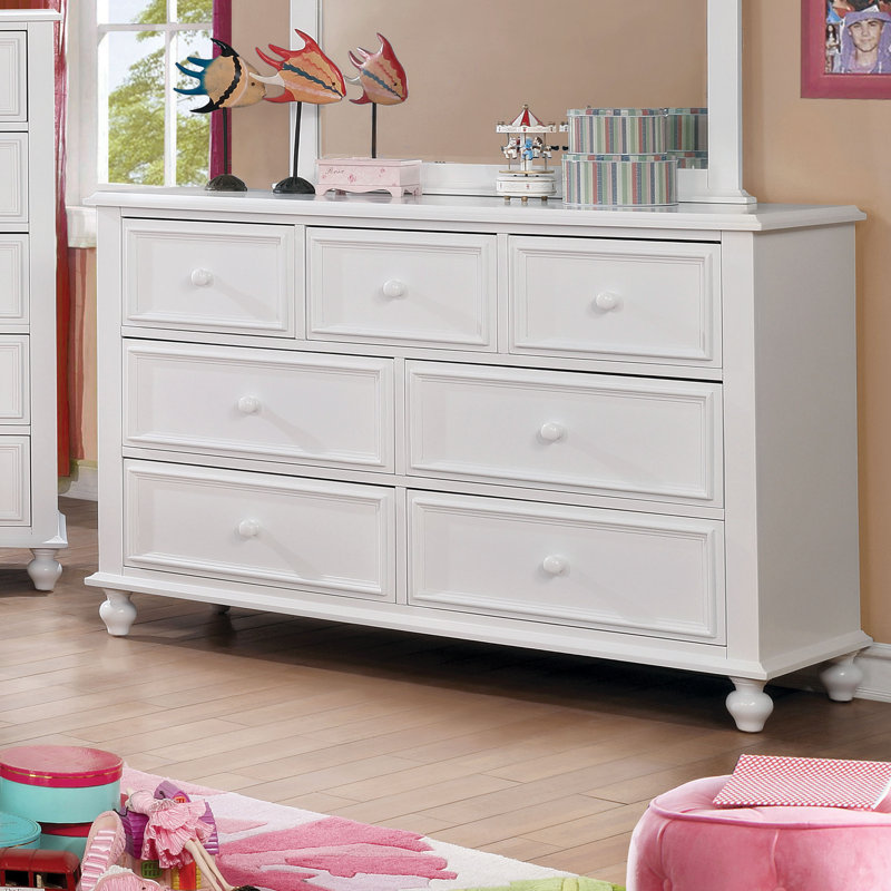 Commode 7 tiroirs Kemel, Blanc