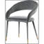 Ensemble de 2 chaises de salle à manger Modern Velvet, pieds en bois avec embouts dorés, gris-783085311