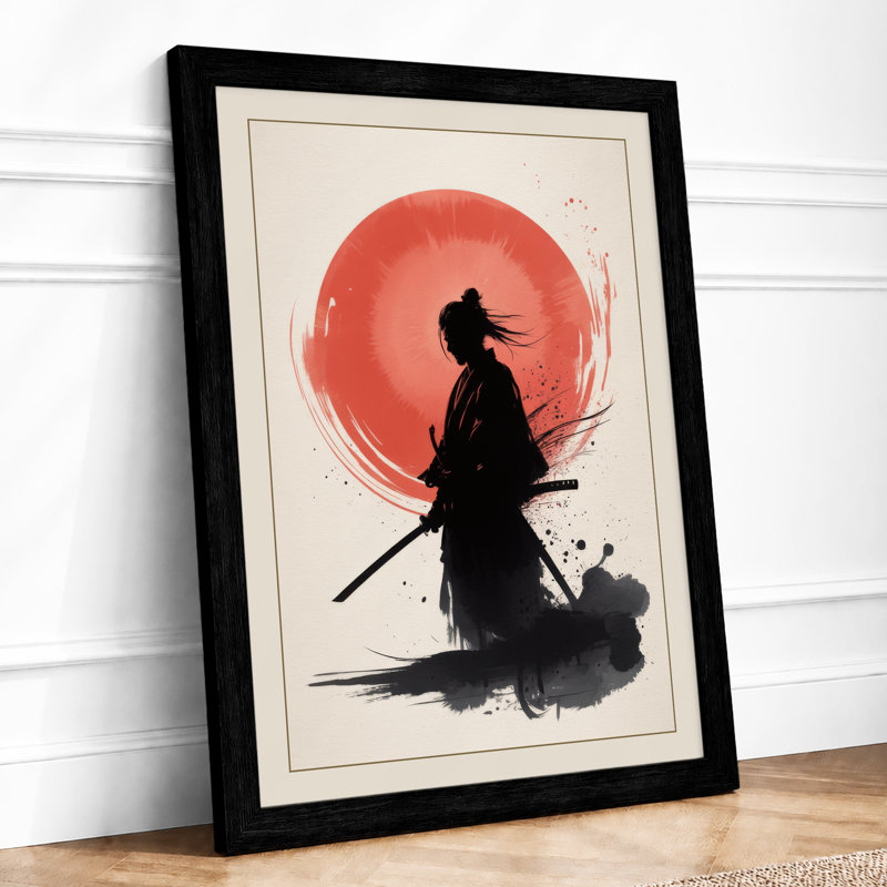 Samurai In Stillness Japandi - Print, A1 - 84.1 x 59.4 cm, Black