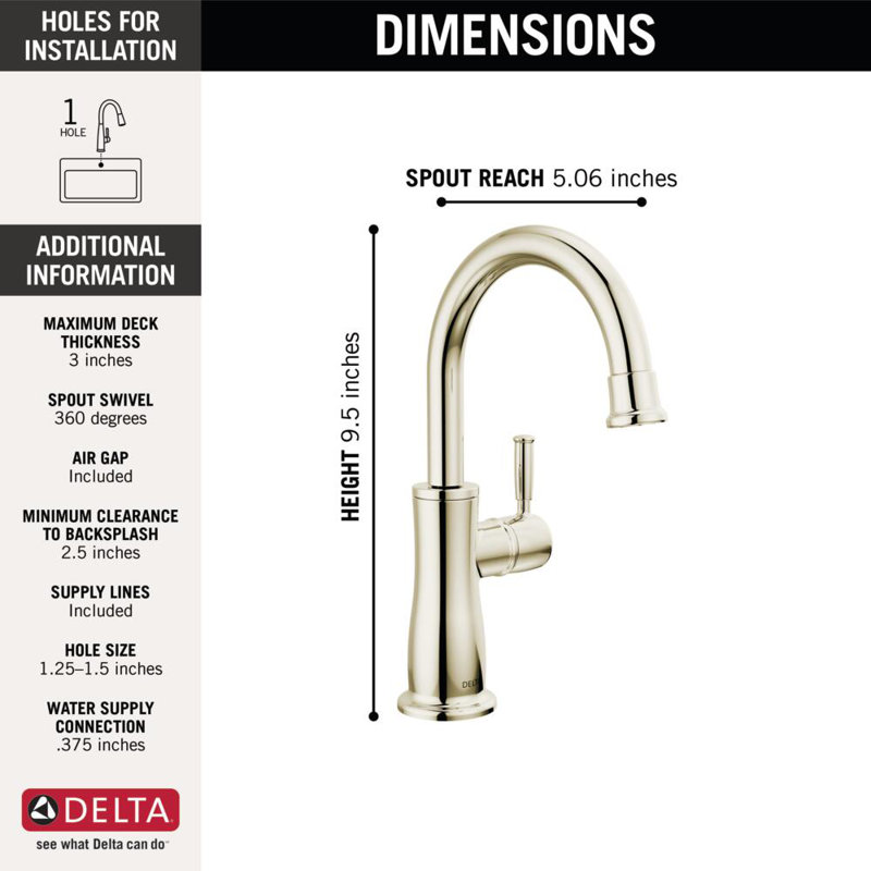 Traditional Beverage Faucet, Polished Nickel