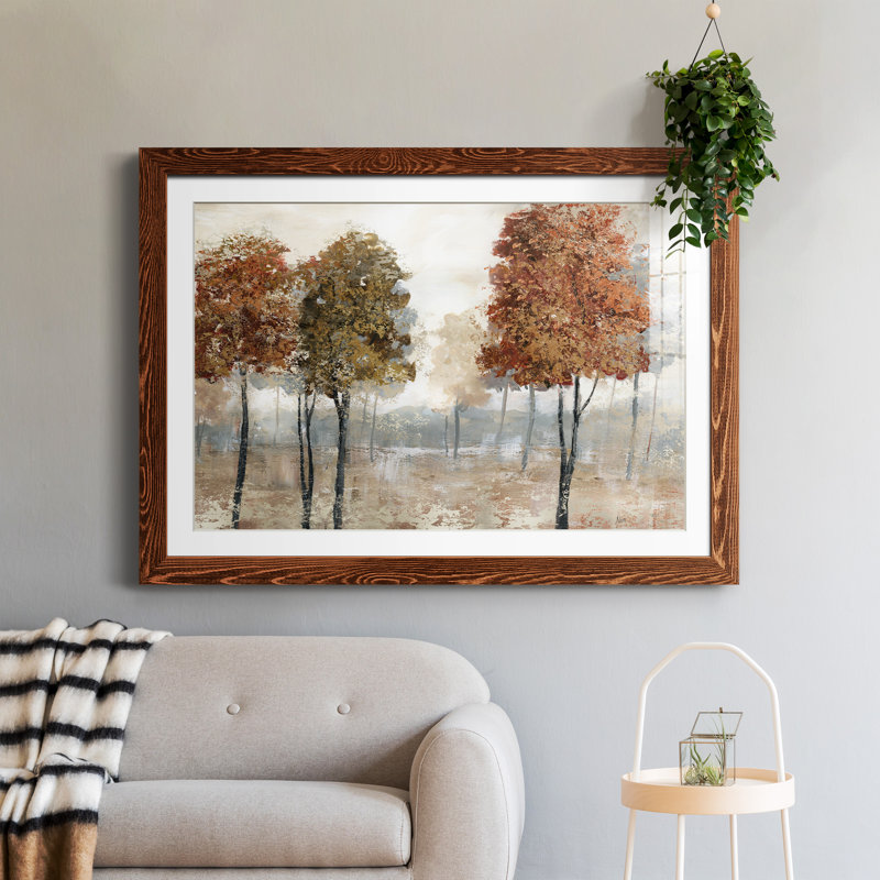 Trees of Copper Mountain - peinture encadrée, Érable, H 31 po x l 44 po x P 1 po