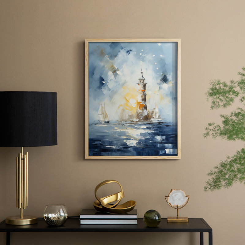 NAUTICAL Series, impression encadrée - bois massif, Naturel, H 30 po x l 24 po