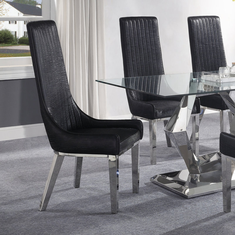 Cammack Upholstered Side Chair with Armrest (Set of 2),Upholstered dining room chair,dinning chair,kitchen chair, Black
