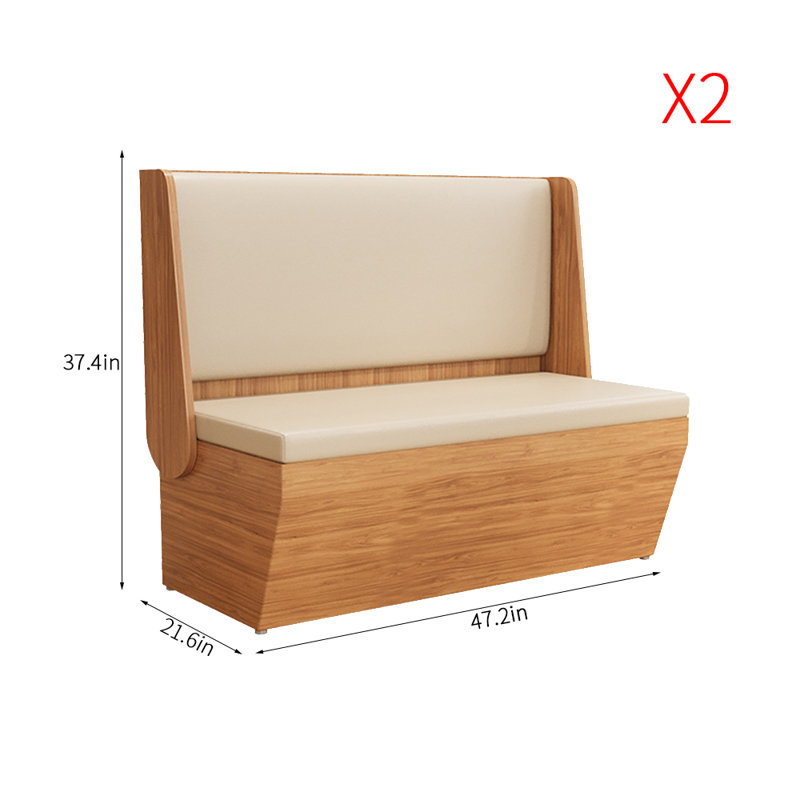 Banc rembourré en similicuir Modern Light Luxury