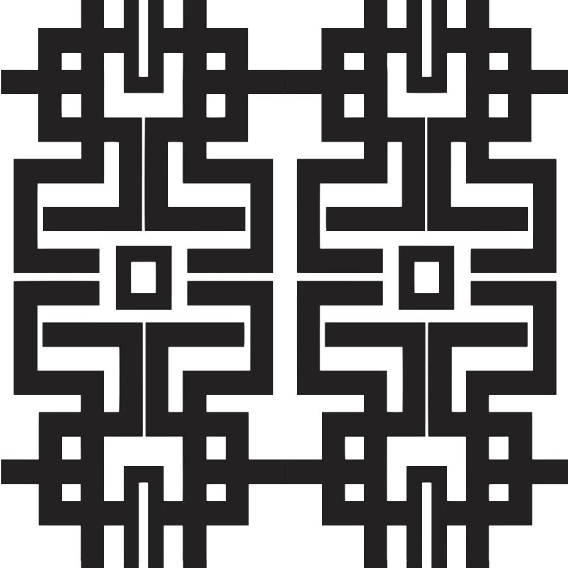 The Blush Label Aztec 10' L x 24" W Wallpaper Roll, Black, Non-pasted