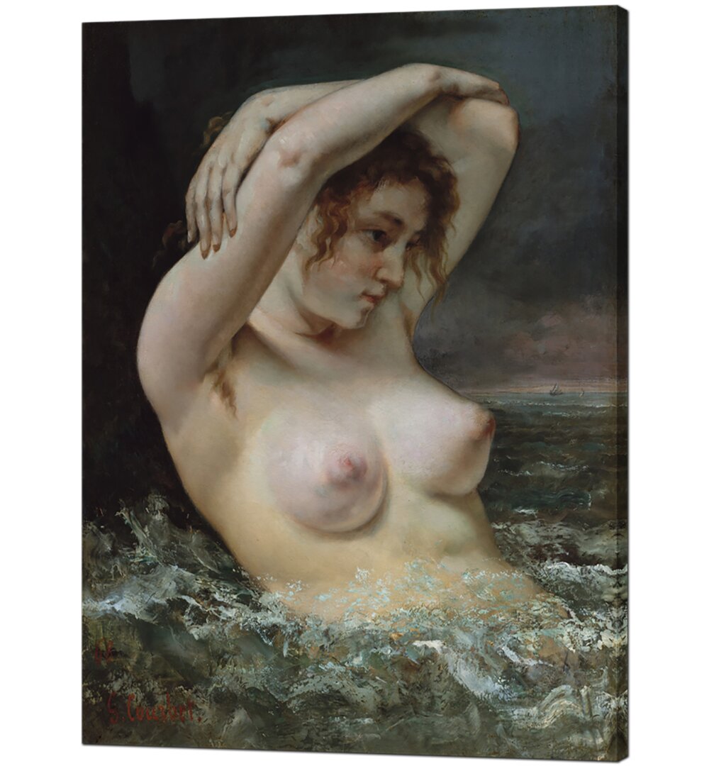 Die Frau in den Wellen von Gustave Courbet, 1868 - Gemälde auf gerollter Leinwand