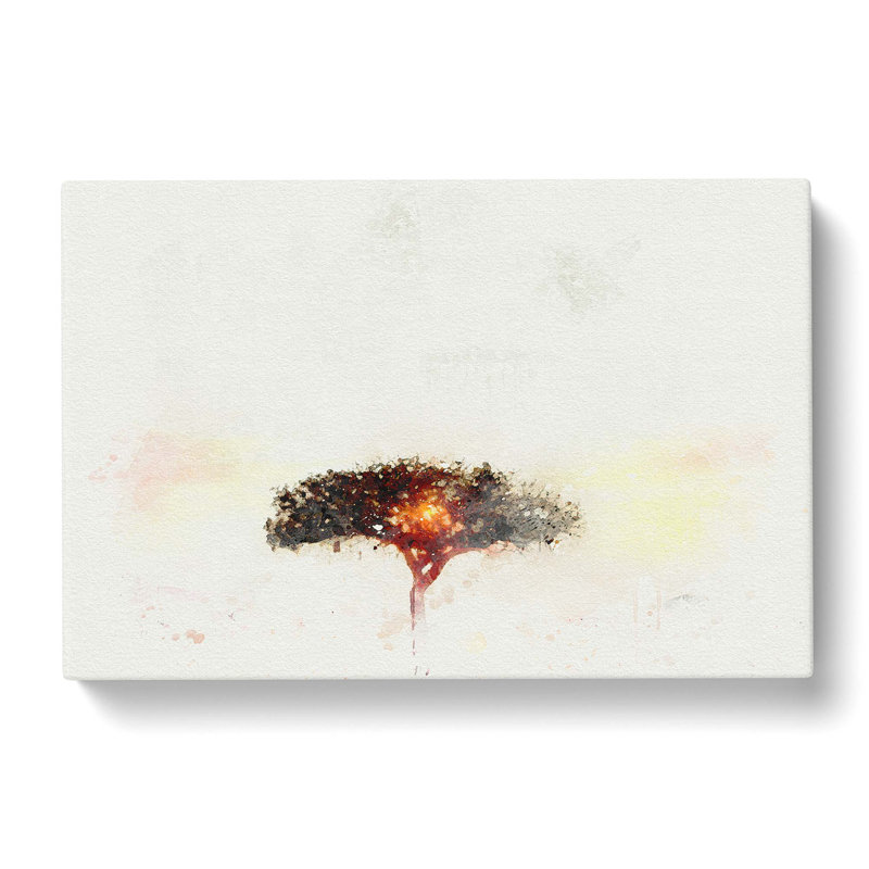 Lone Tree In The Serengeti In Tanzania In Abstract - Wrapped Canvas Print, 50cm H x 76cm W x 3cm D