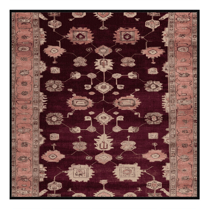 Machine Washable Overdyed Red Area Rug, Square 5'