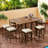 10-piece Outdoor Dining Table Sets Included 2 Foldable Tables And Eight Stools With Cushions