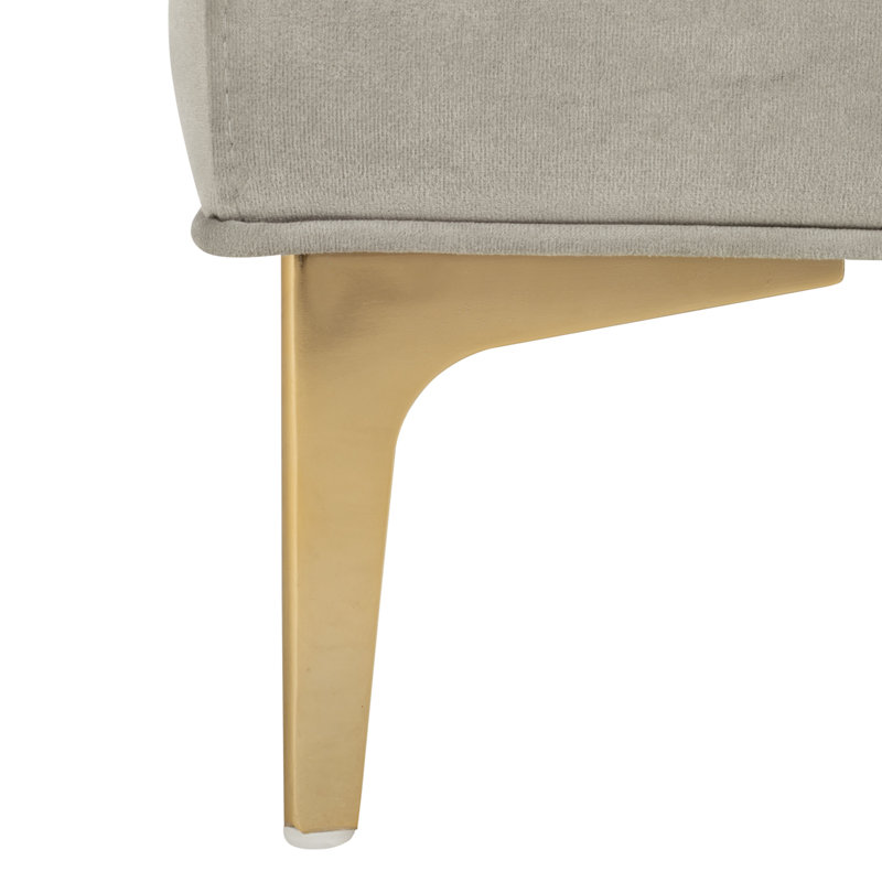 Arieonna Velvet Upholstered Bench, Gray
