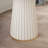  Round Marble and Solid Wood Pedestal End Table-1832943724