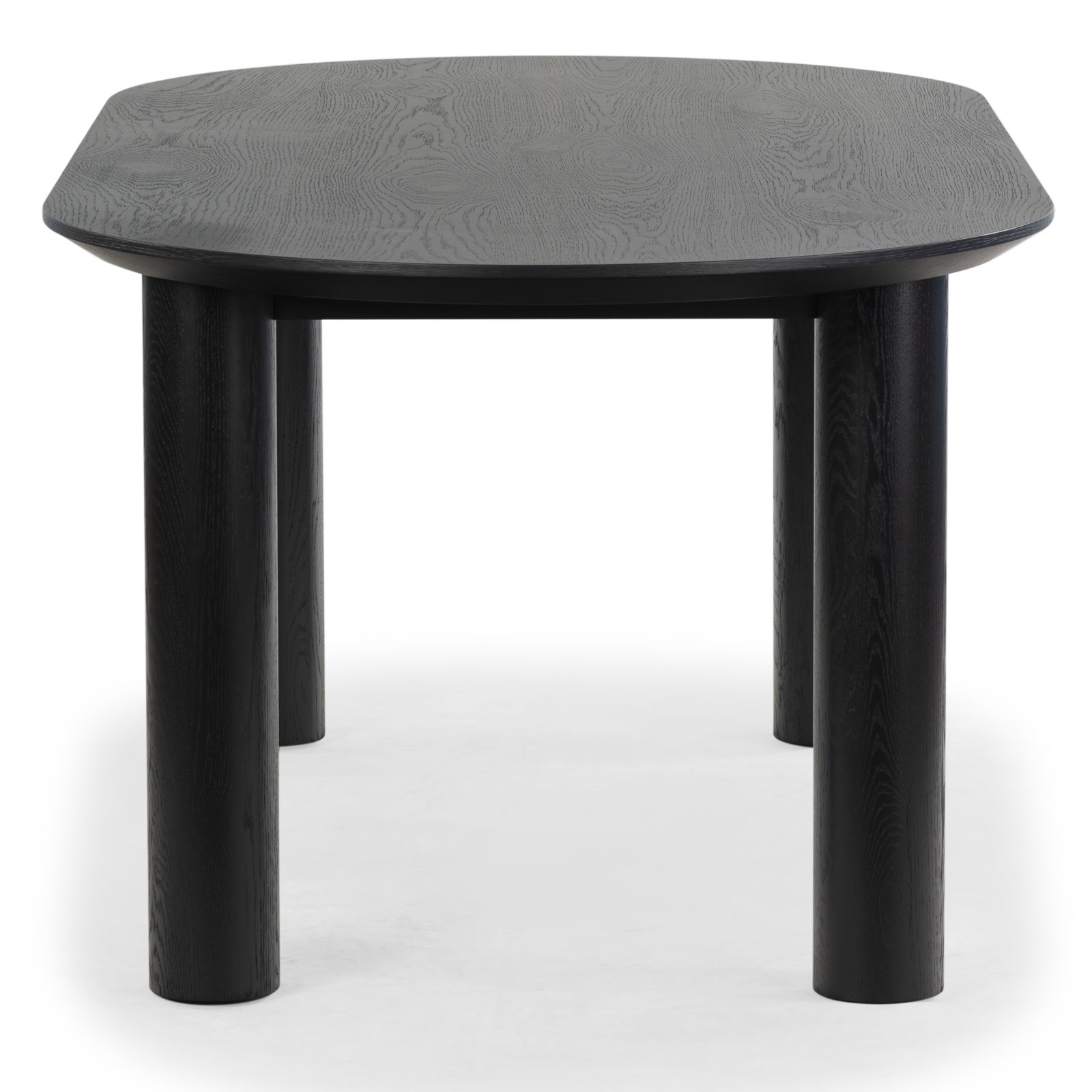 79" Oak Dining Table, Black