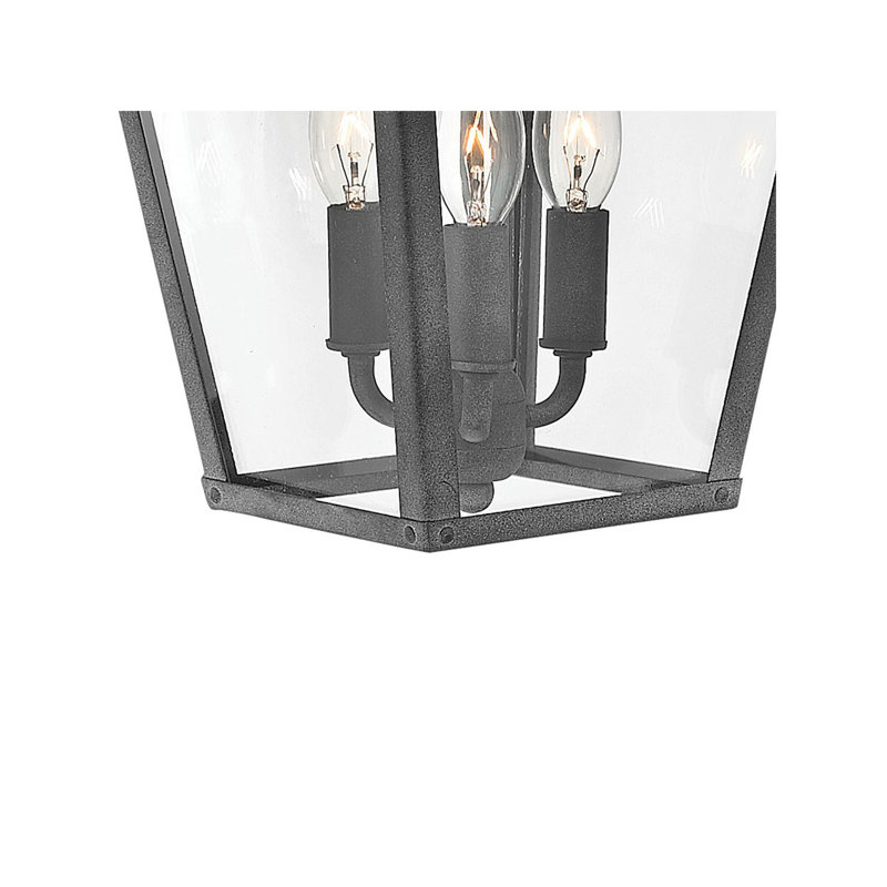 Trellis 3-Light Outdoor Wall Lantern, Clear Seedy, LED, Regency Bronze