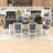 Rustic 7Pcs Extendable Dining Table Set with Removable Leaf and 6 Upholstered Chairs-2079921621-2079921624
