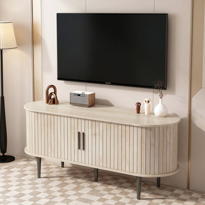 Meuble télé avec porte coulissante Natural